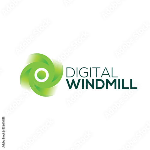 Digital Windmill Technology Logo Template