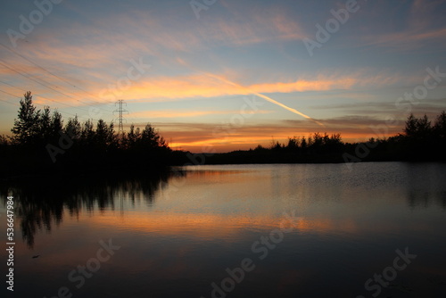 sunset on the lake