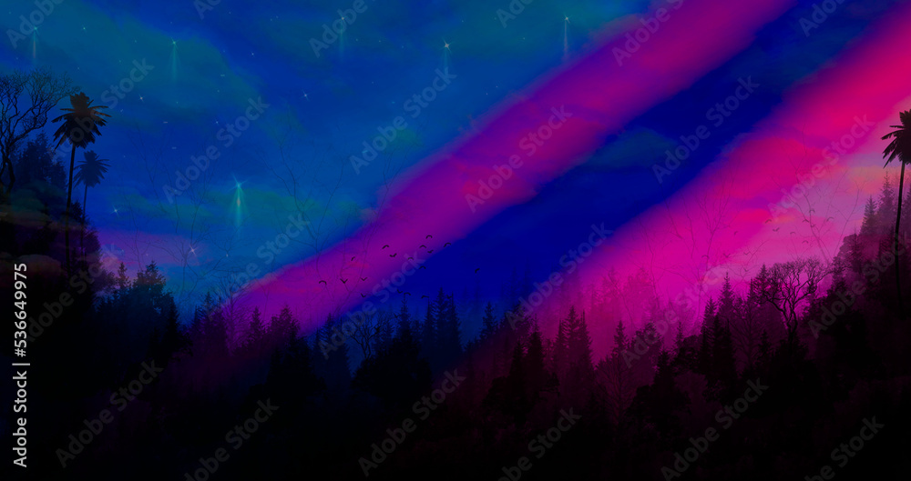 Fototapeta premium Beautiful sky landscape art
