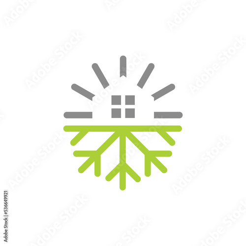 Air conditioning and air heating logo design