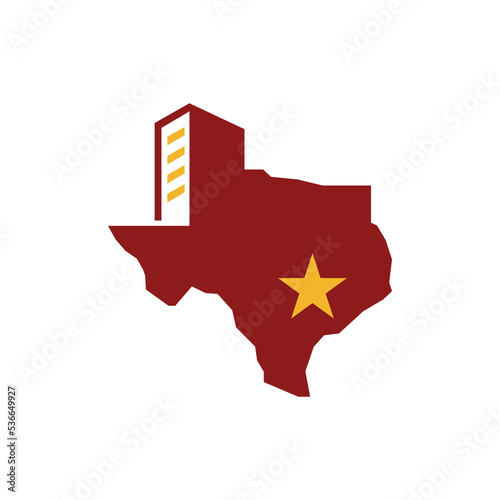 Real estate logo design with map texas logo design. Logo real estate texas