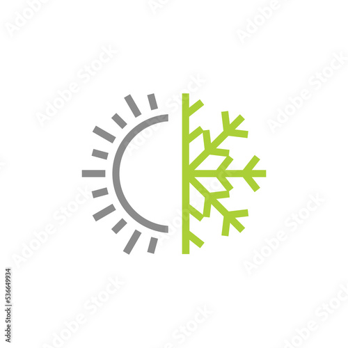 Air conditioning and air heating logo design