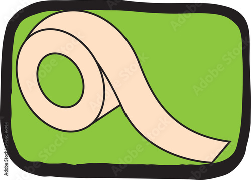 medical cartoon drawing Illustration of medical plaster. rolled skin color bandage Vector illustration. Medicine plaster strips for first aid, pain, pharmacy, accident, surgery. Adhesive bandage