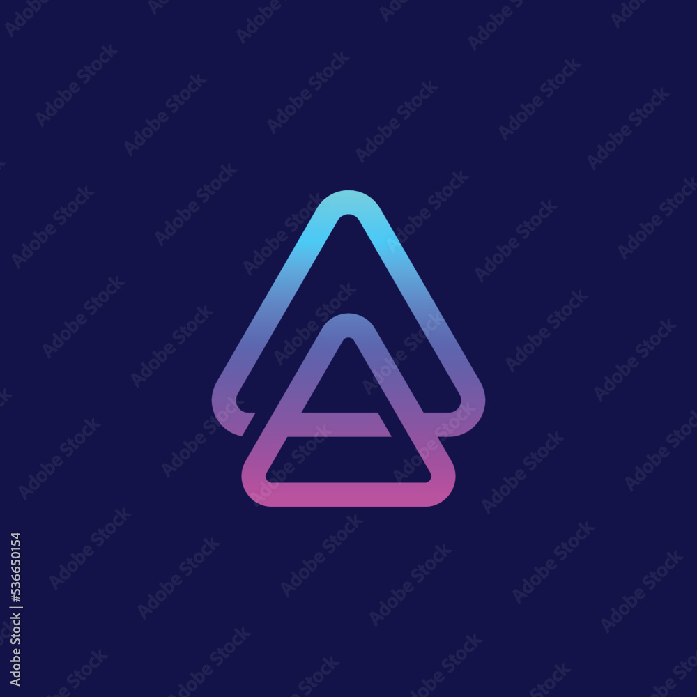 Concept letter A or triangle logo design. Abstract triangle logo design Concept letter A or triangle logo design. Abstract triangle logo design