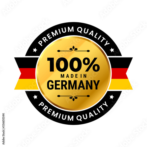 100 percent made in Germany icon. premium quality label badge. Vector Illustration