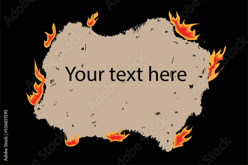 paper vector with burnt effect that can be filled with text