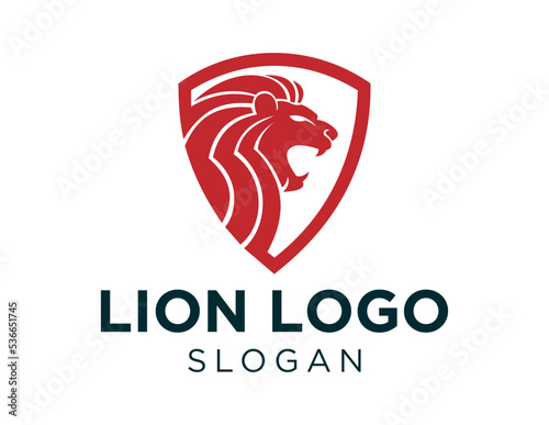 Logo design about a lion on a white background. made using the CorelDraw application.