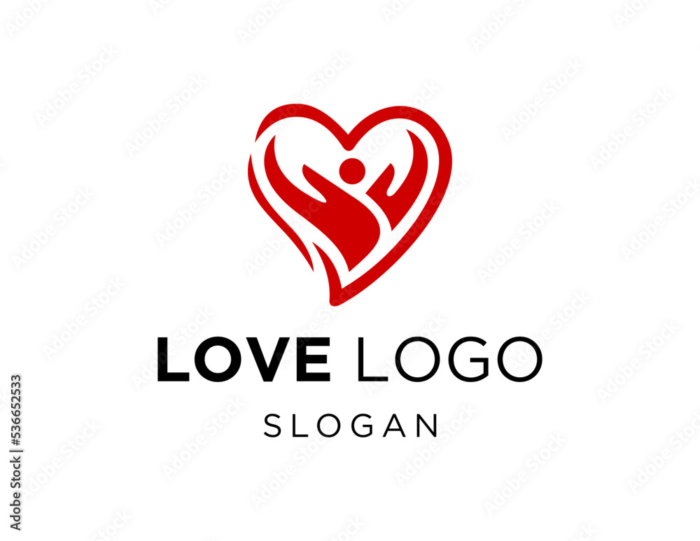 Logo design about Love on a white background. made using the CorelDraw application.