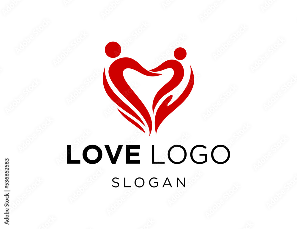 Logo design about Love on a white background. made using the CorelDraw application.