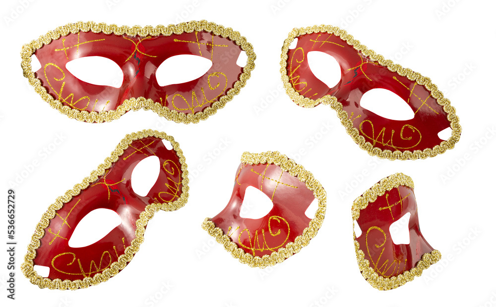 Set of Fantasy mask isolated on white background with clipping path. Set of Fantasy mask isolated on white background with clipping path.