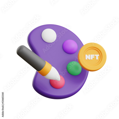 3d illustration of nft art