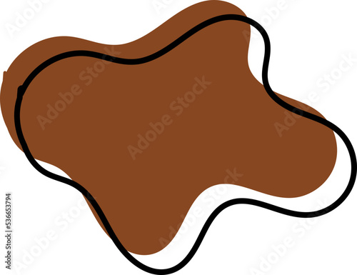 abstract organic Blob Shape in earth tone color