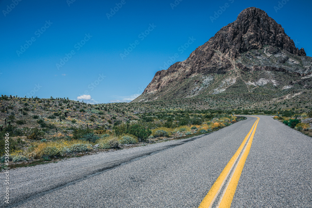 Deserted Highway on Route 66 Outside of Oatman Arizona