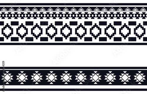 Ethnic patterns. Aztec seamless geometric pattern on white back. Designed for bakcground borders or frames.