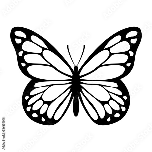 Butterfly silhouette. Silhouette of a moth