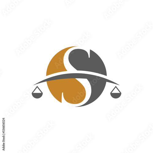 Letter S logo design for law firm business