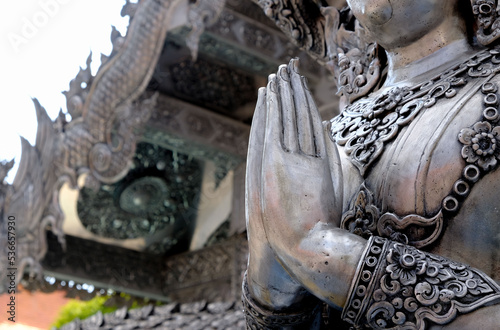 Thailand hand of  Human Silver in The Temple Wat Srisuphan Chiangmai