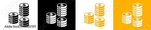 Money coin stack icon vector. Coin stack symbol. Vector illustration
