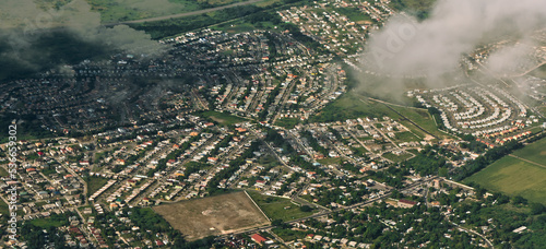Aerial Bird's eye view of Jamaica parish of Saint Catherine or St. Catherine