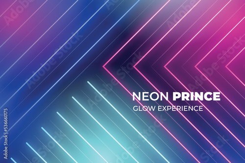 realistic neon lights lines background vector design