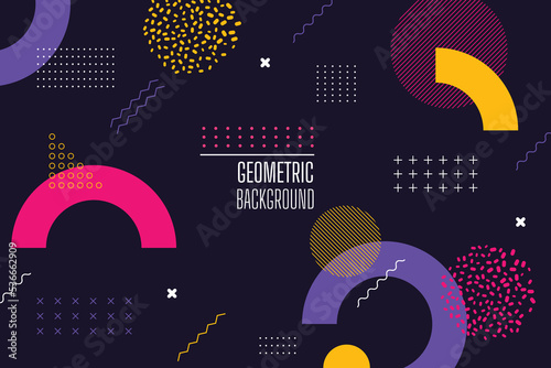 flat abstract background with geometric shapes vector design