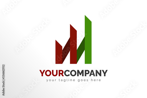 Free Download Trading Digital Logo Illustration in Red and Green Color. Modern Simple Logo Template Ready For Use. For your Business, Brand, Company, Corporation, and Many More. - GFXLoad