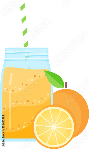 Vegeterian smoothie shake cocktail vector illustration. Glass jar with layers of sweet vitamin juice cocktail or protein shake with fresh fruits for smoothies fitness bar design
