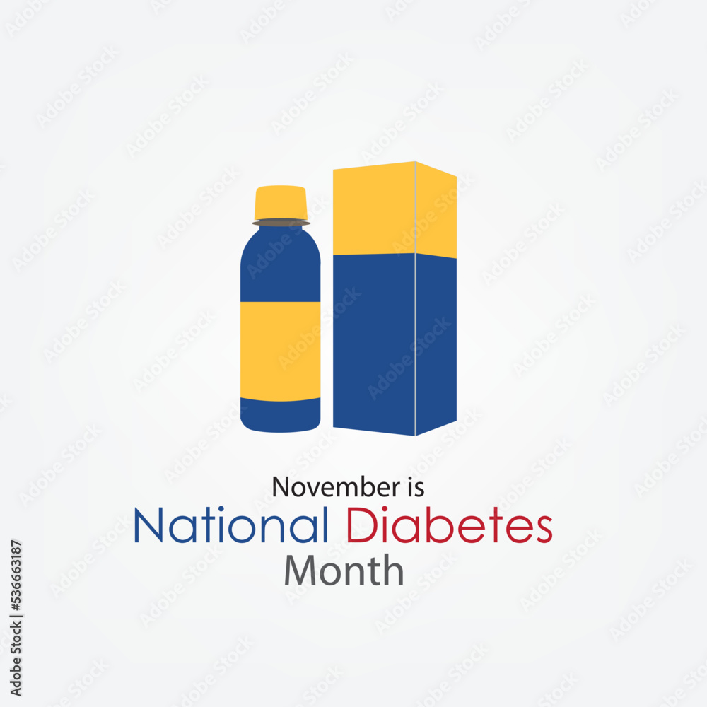 National Diabetes Month Vector Illustration. Medicine bottle design. Simple and elegant design National Diabetes Month Vector Illustration. Medicine bottle design. Simple and elegant design