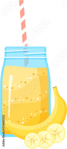 Vegeterian smoothie shake cocktail collection vector illustration. Glass jar with layers of sweet vitamin juice cocktail or protein shake with for smoothies fitness bar design