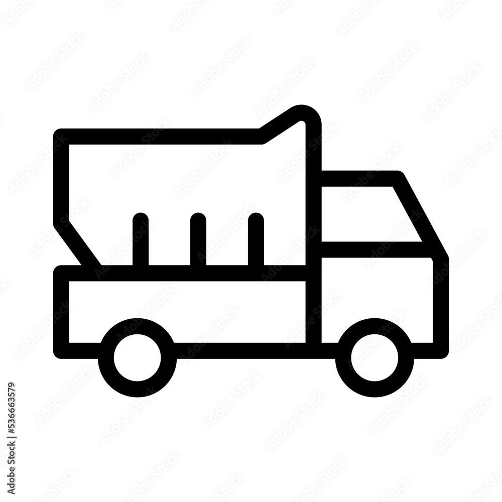 dumper truck line icon illustration vector graphic