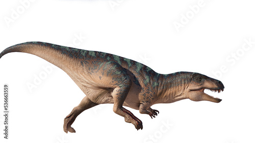 Fototapeta Naklejka Na Ścianę i Meble -  dinosaur king acrocanthosaurus. acrocanthosaurus dinosaur on a blank background PNG