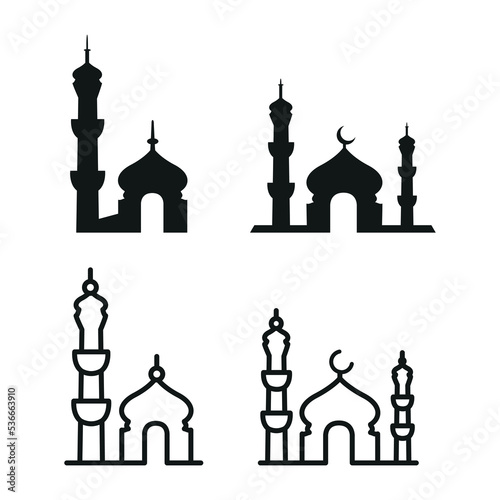 Islamic Mosque Icon In Flat Style Vector Illustration. Religion, Prayer, Islam, Muslim Symbols