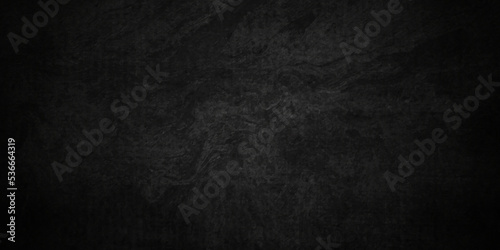 Dark black grunge textured concrete background. Panorama dark grey black slate background or texture. Vector black concrete texture. Stone wall background.	
