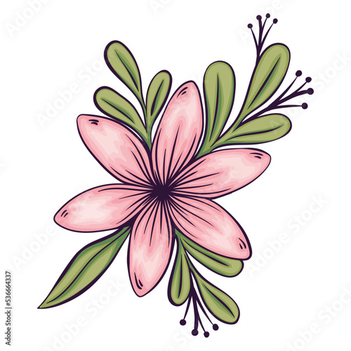 pink flower and leafs