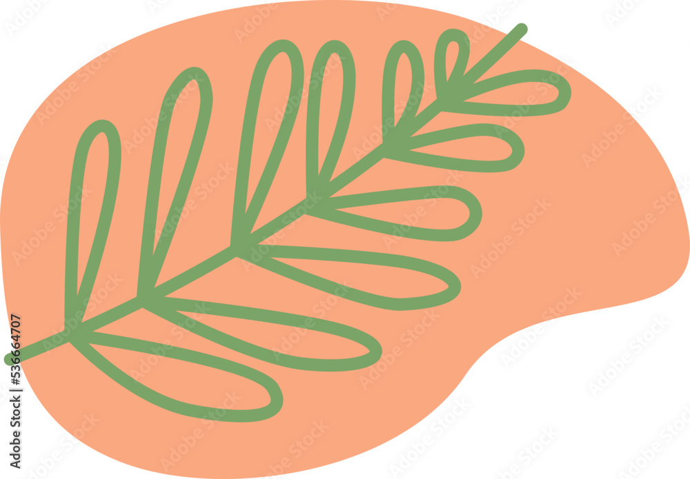 Set of hand drawn shapes in terracotta Set of hand drawn shapes in terracotta