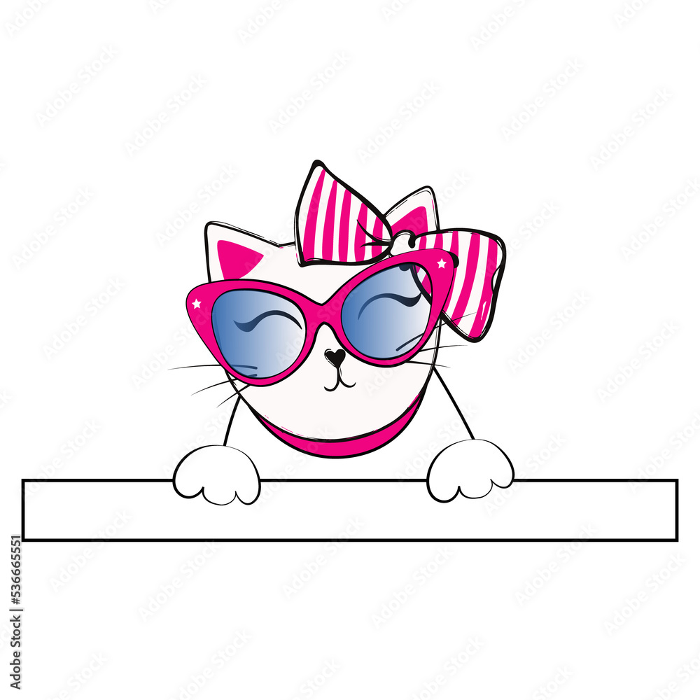 Creative cartoon cat Character illustration isolated on png transparent background