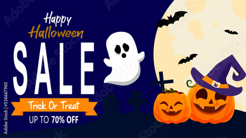 halloween sale background with pumpkin