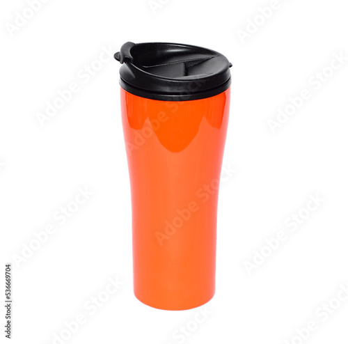 Orange and black refillable water bottle 