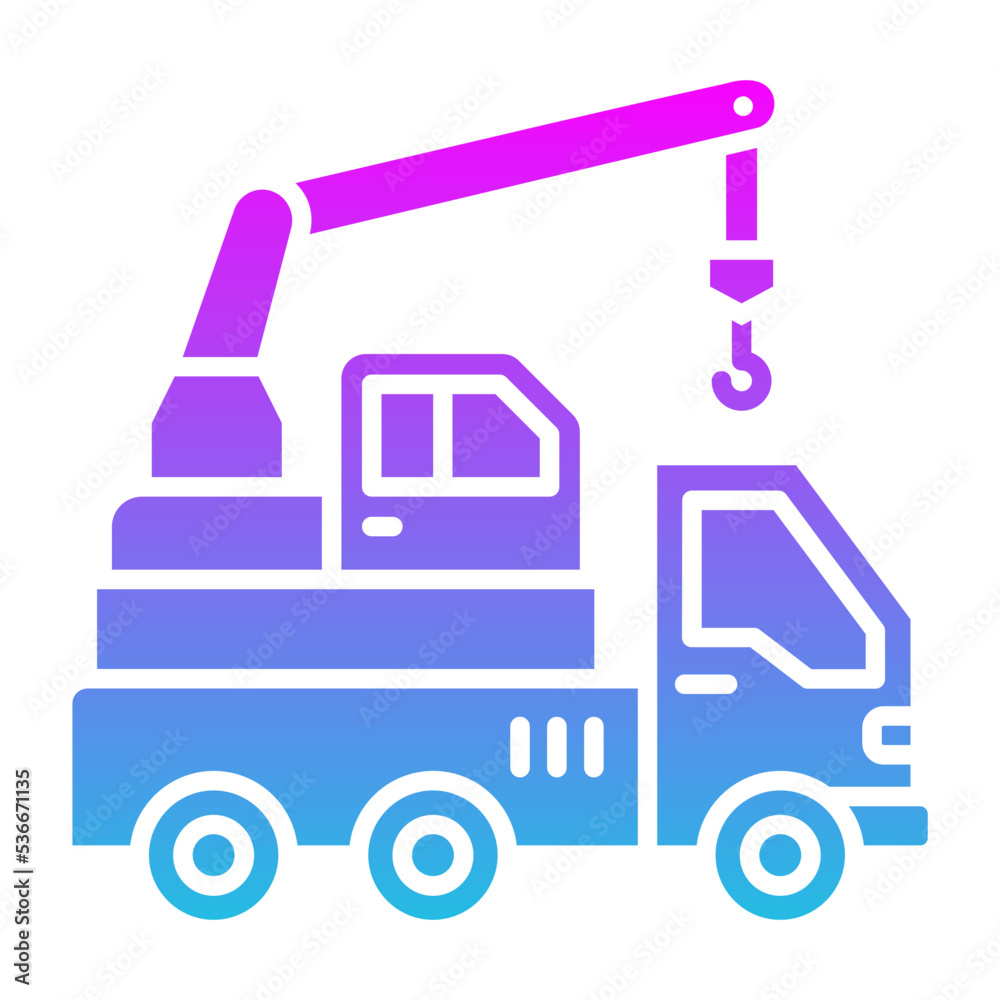 Crane Truck Glyph Gradient Icon