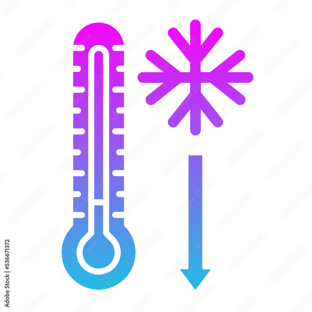 Low Temperature Glyph Gradient Icon Low Temperature Glyph Gradient Icon