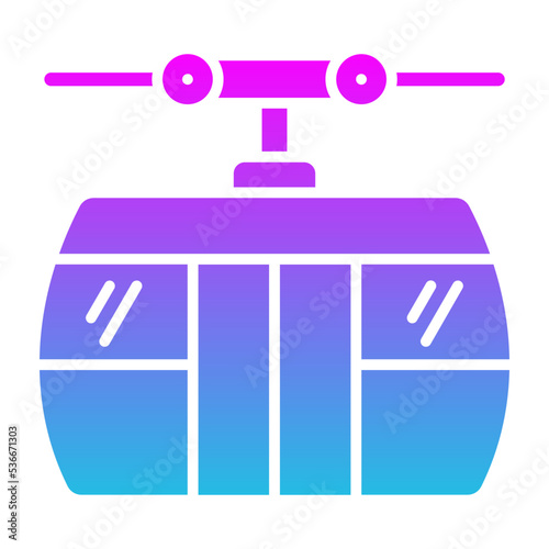 Cable Car Glyph Gradient Icon