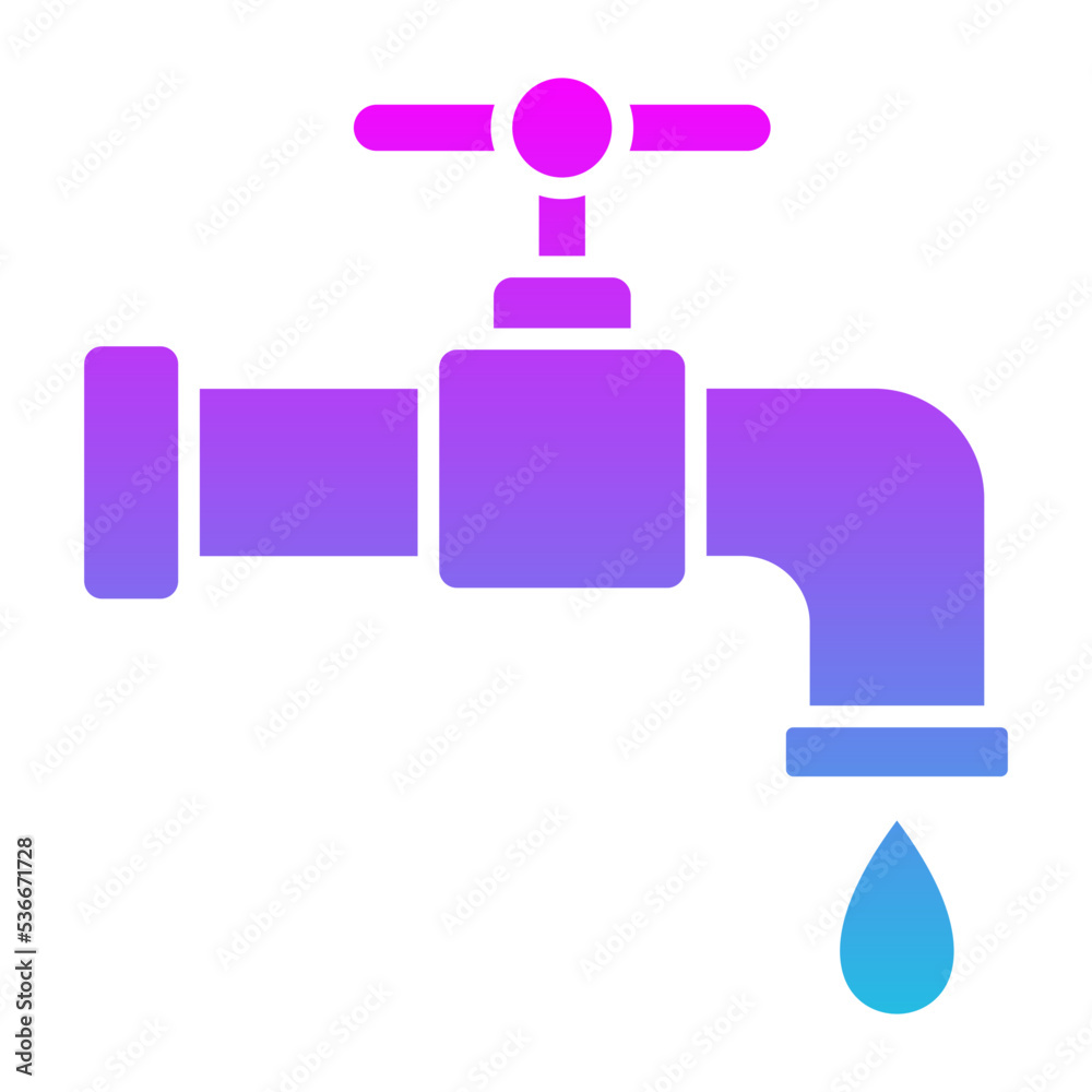 Water Tap Glyph Gradient Icon Water Tap Glyph Gradient Icon