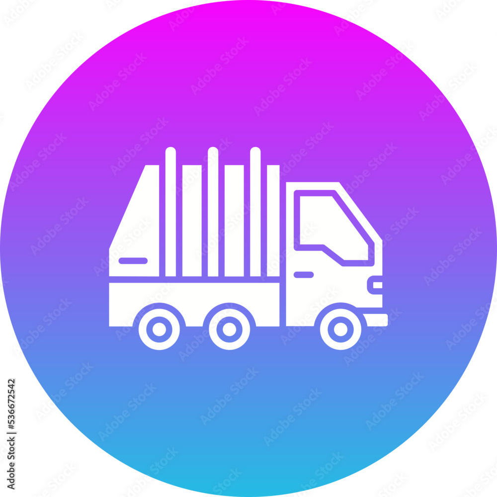 Garbage Truck Gradient Circle Glyph Inverted Icon