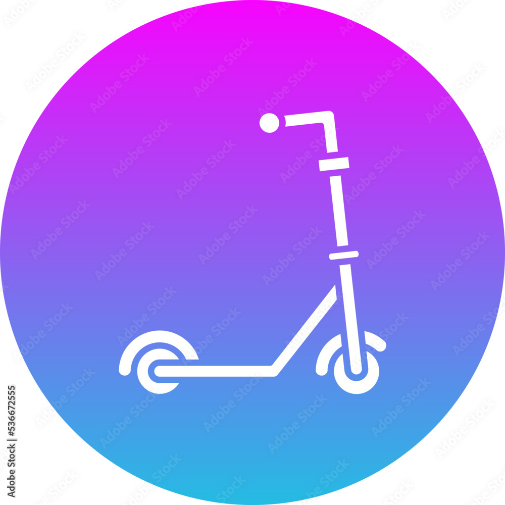 Kick Scooter Gradient Circle Glyph Inverted Icon Kick Scooter Gradient Circle Glyph Inverted Icon