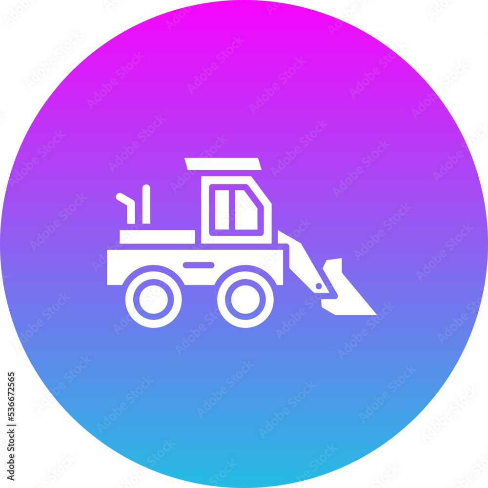 Loader Truck Gradient Circle Glyph Inverted Icon Loader Truck Gradient Circle Glyph Inverted Icon