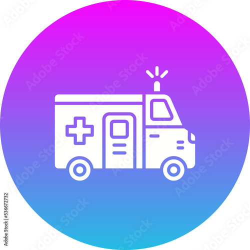 Ambulance Gradient Circle Glyph Inverted Icon