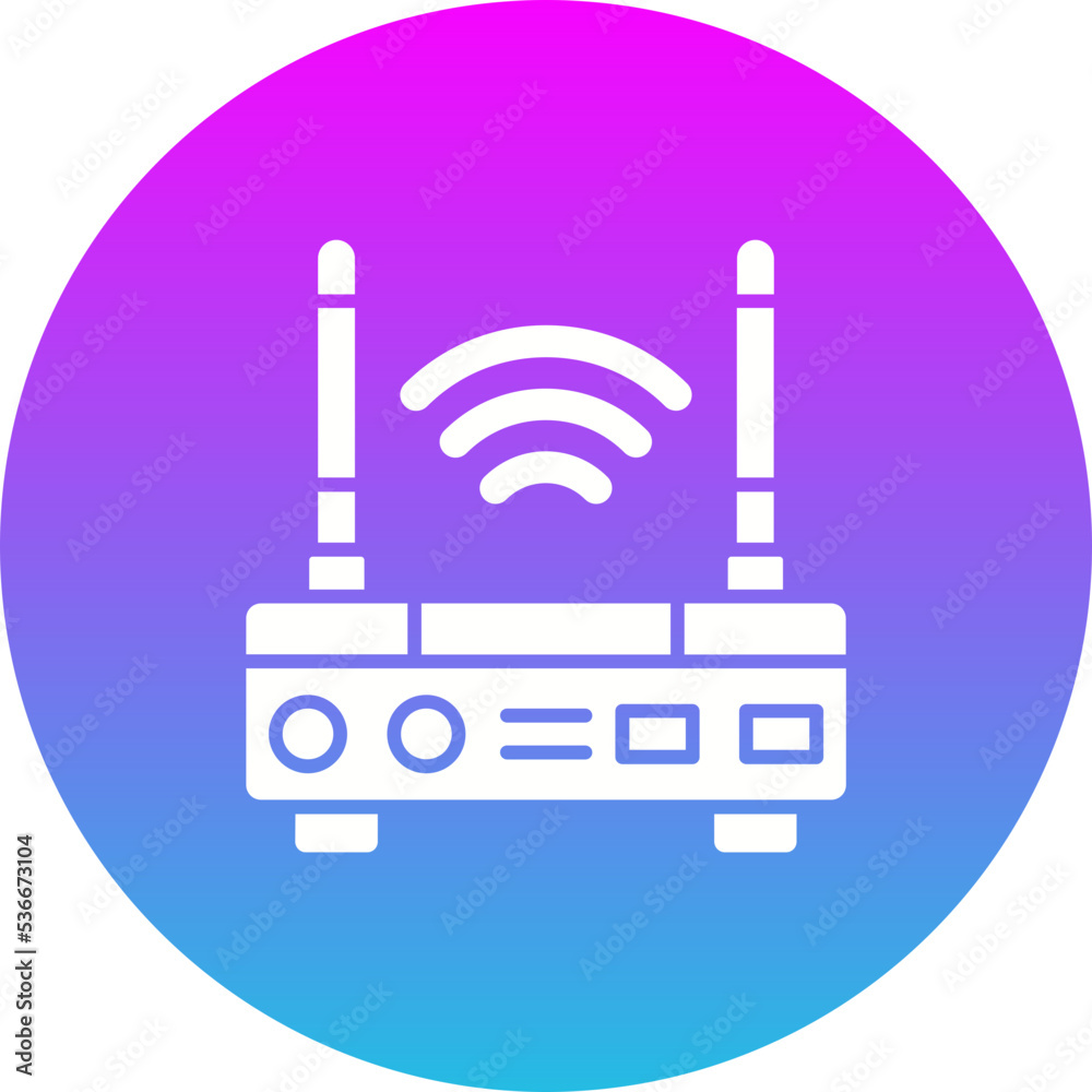 Wifi Router Gradient Circle Glyph Inverted Icon Wifi Router Gradient Circle Glyph Inverted Icon