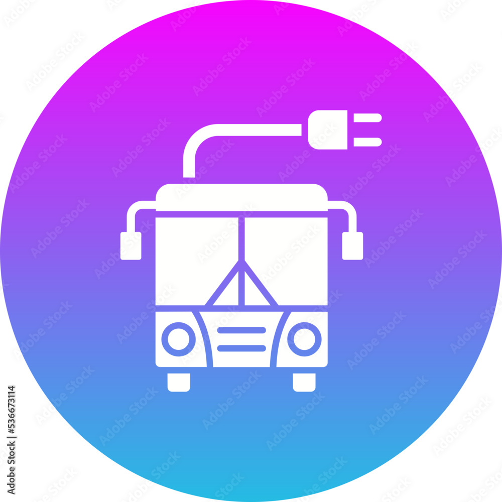 Electric Bus Gradient Circle Glyph Inverted Icon Electric Bus Gradient Circle Glyph Inverted Icon