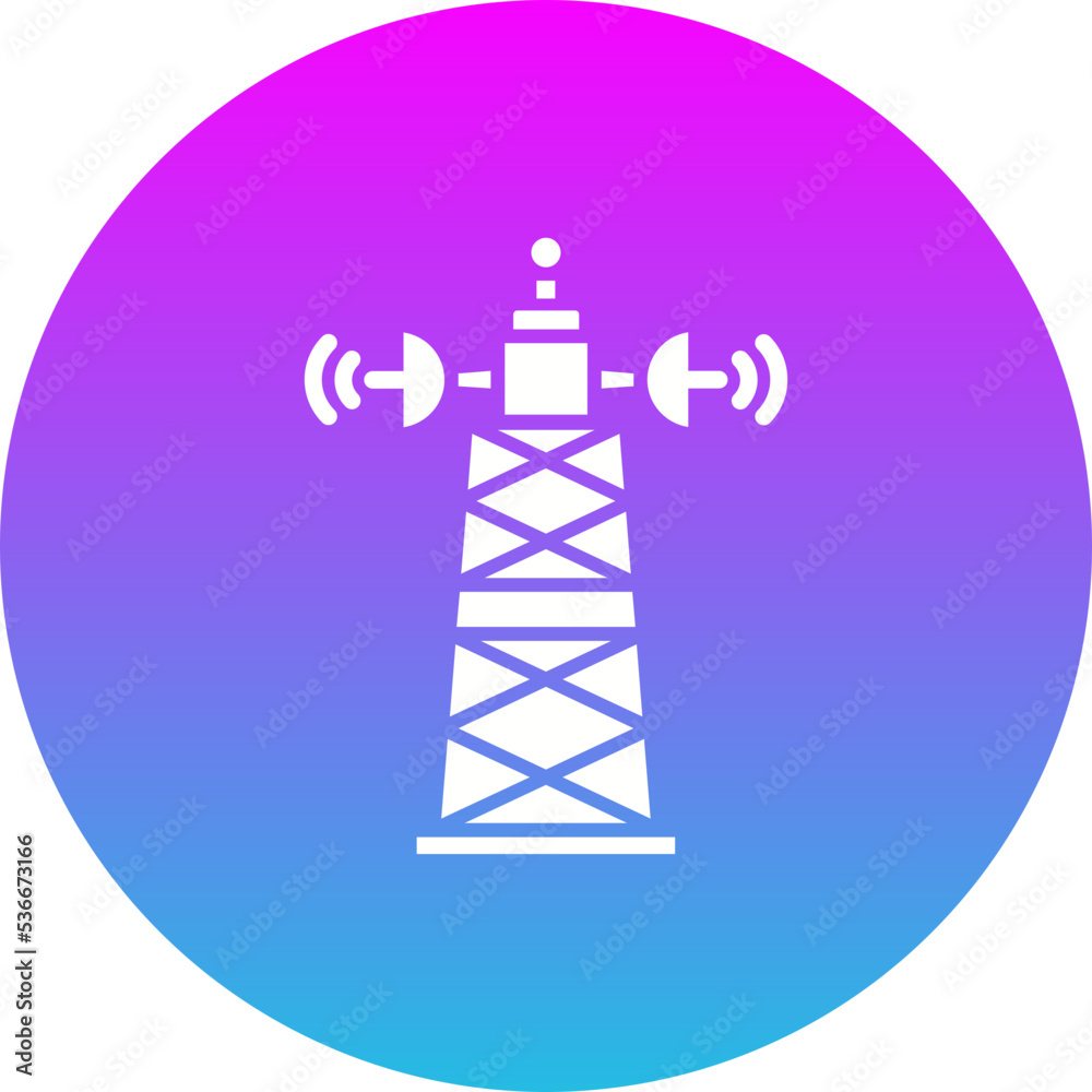 Signal Tower Gradient Circle Glyph Inverted Icon Signal Tower Gradient Circle Glyph Inverted Icon