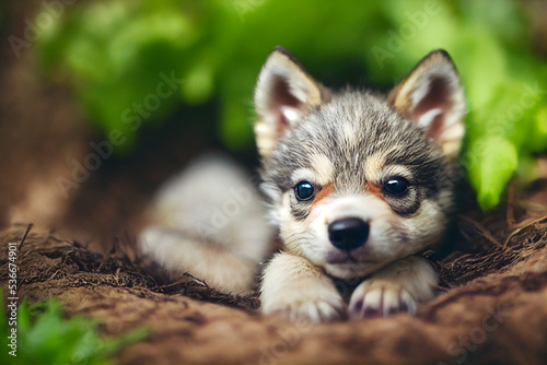 Tela Wolf newborn cub